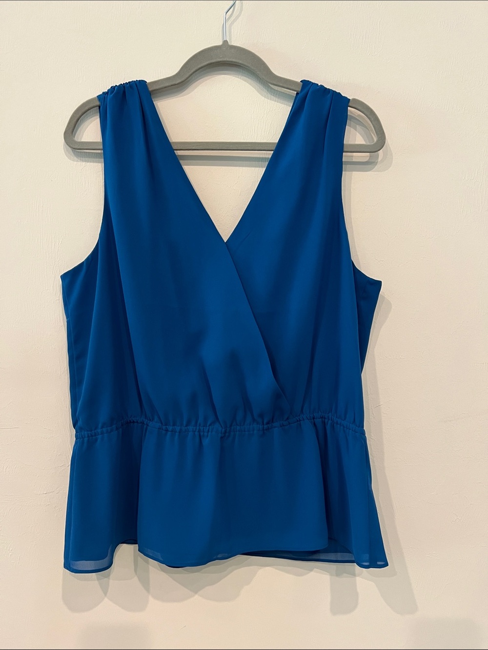 Banana Republic Royal Blue V-Neck Sleeveless Peplum Top NTW